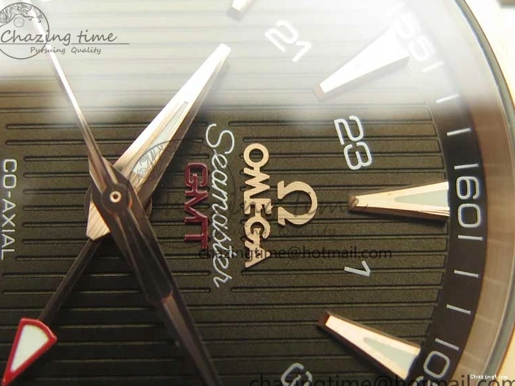 0511 Aqua Terra 150M GMT SS RG VSF 1:1 Best Edition Brown Textured Dial on SS RG Bracelet A8605 Super Clone Original 8058